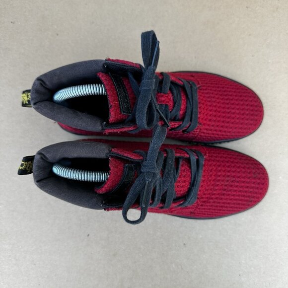 Dr Doc Martens Boots Maelly Lace Up Canvas Red Maroon High Top Women’s Size 6 - Picture 2 of 7